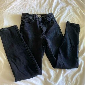 asos black high waisted mom jeans size 0